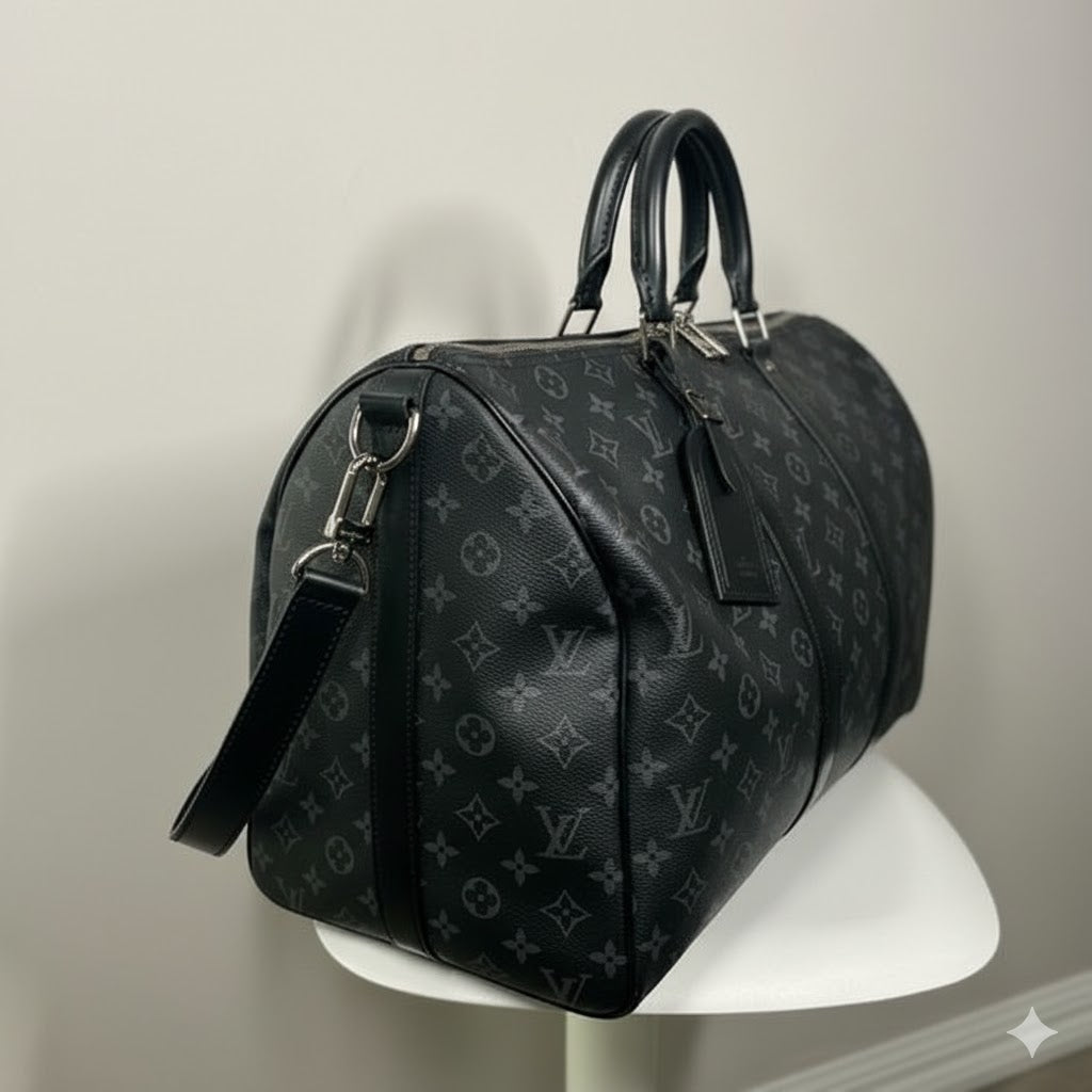 Louis Vuitton Logo Duffel Bag (Black)