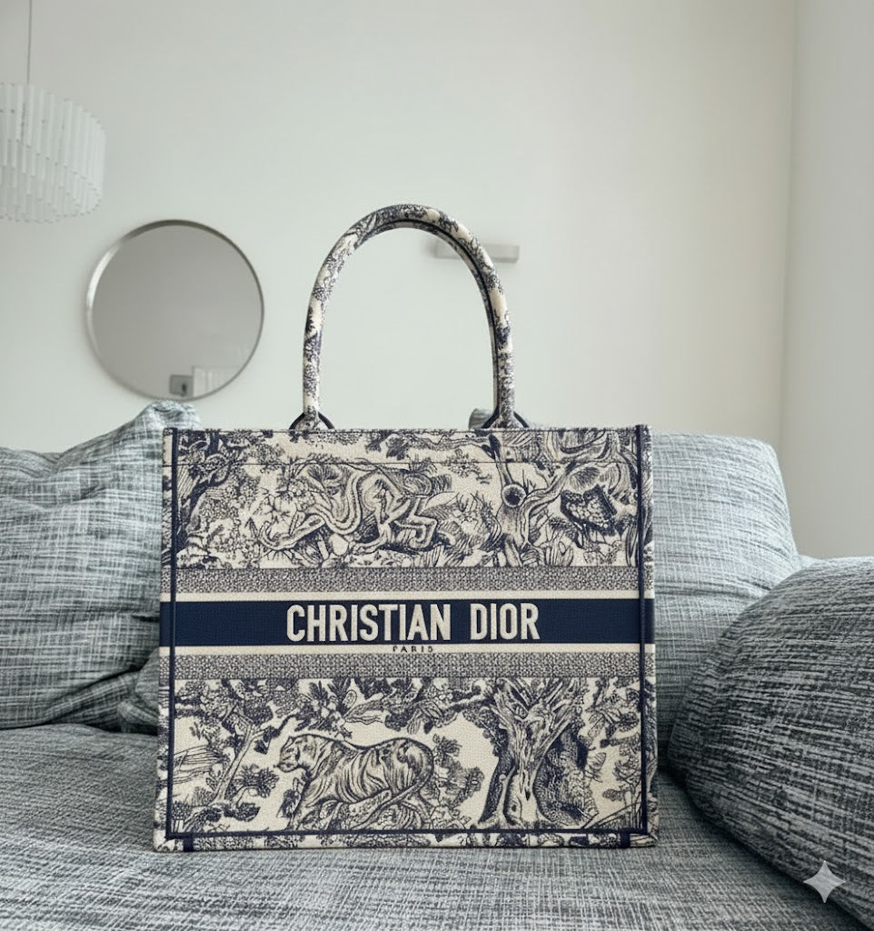 Christian Dior Book Tote - Toile de Jouy Reverse Embroidery